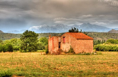 Taken in Southern France looking towards Mount Canigou from my friends home. This is a HDR photo processed from 2 images.