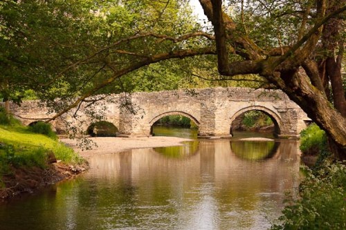 The bridge over the Clun River in a village called Clun near where I live in Wales. Taken in May 2008.