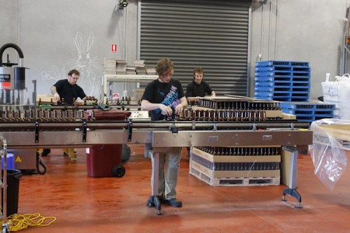 The bottling of the beer...