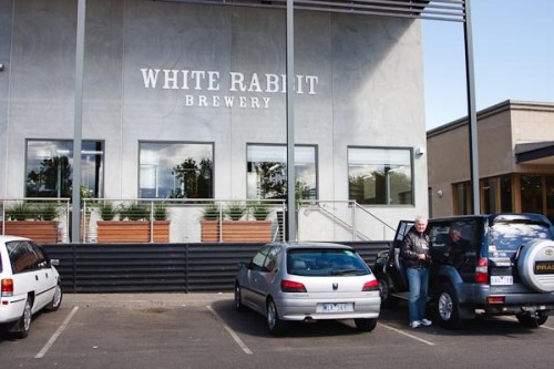 The White Rabbit Brewery. Barry getting the kit out of the 4x4...